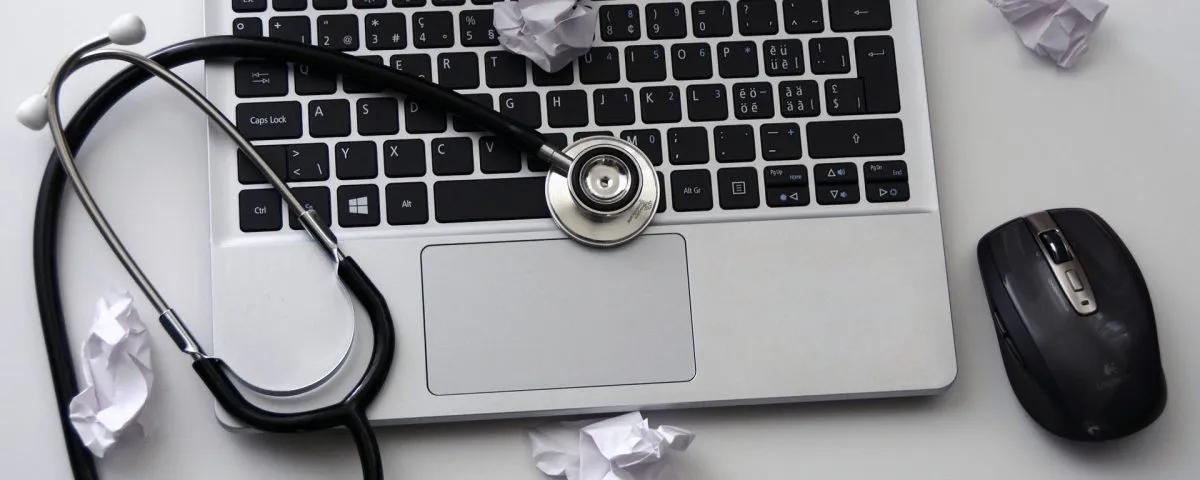 Laptop, Mouse, Stethoscope, Notebook, Keyboard