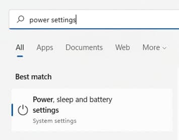 Power Settings Power Settings